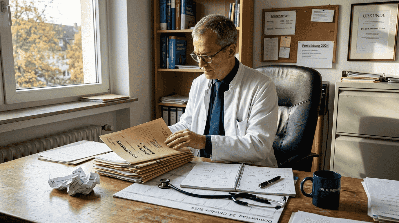 Ein Arzt prüft, ob die Voraussetzungen für eine Cannabis-Therapie bei einem Patienten erfüllt sind.