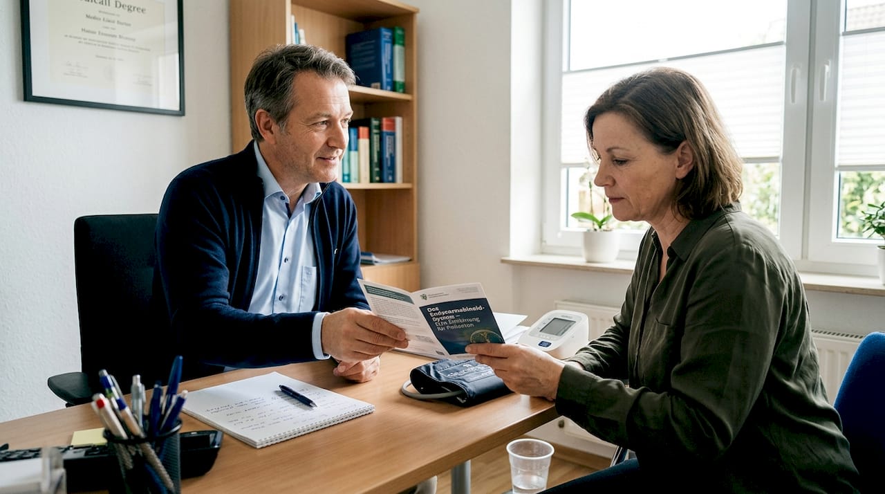 Mediziner erläutert im persönlichen Gespräch, wie Cannabis im Körper wirkt